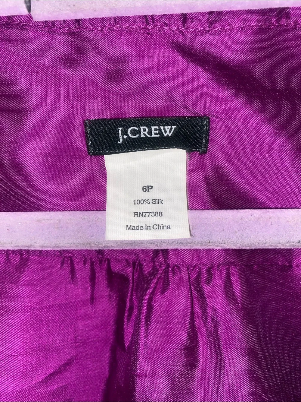 J.Crew 100% Silk Magenta Wrap Dress Petite 6P Cocktail Wedding Guest